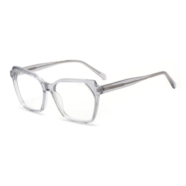Women Urban Eyeglasses: Pepa-Grey Transparent - SpaceSMART Eye Clinic (Diagonal View)